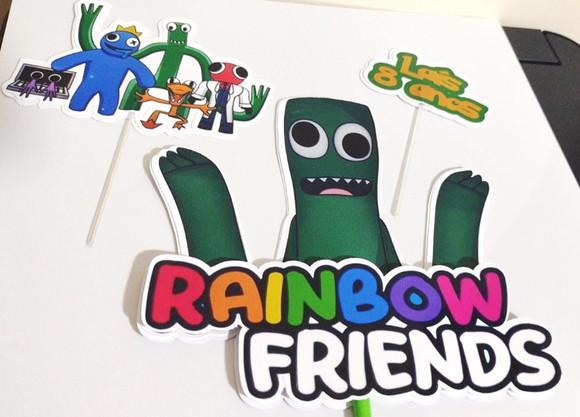 Topo de Bolo Rainbow Friends Green