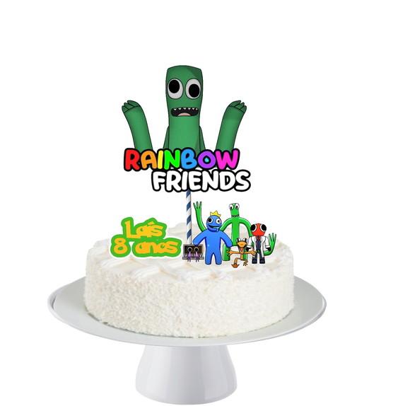 Topo de Bolo Rainbow Friends Green