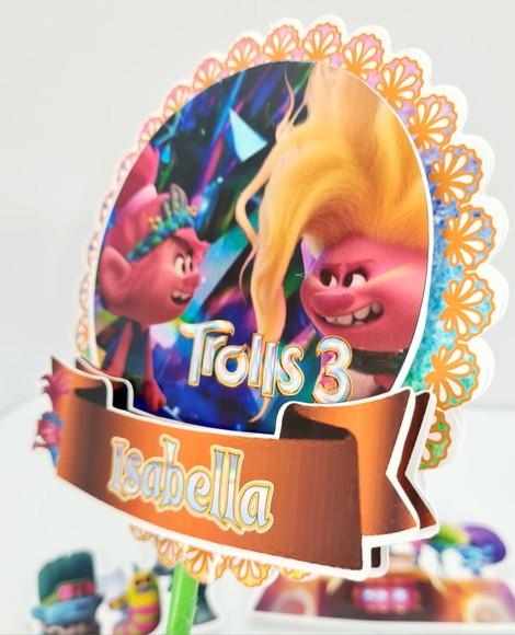 Topo de Bolo Trolls 3