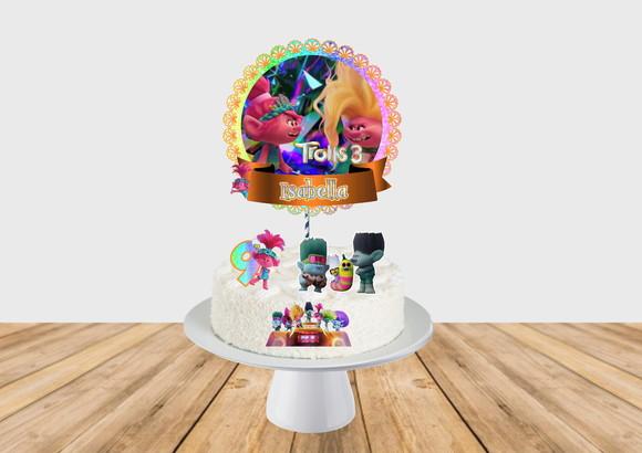 Topo de Bolo Trolls 3