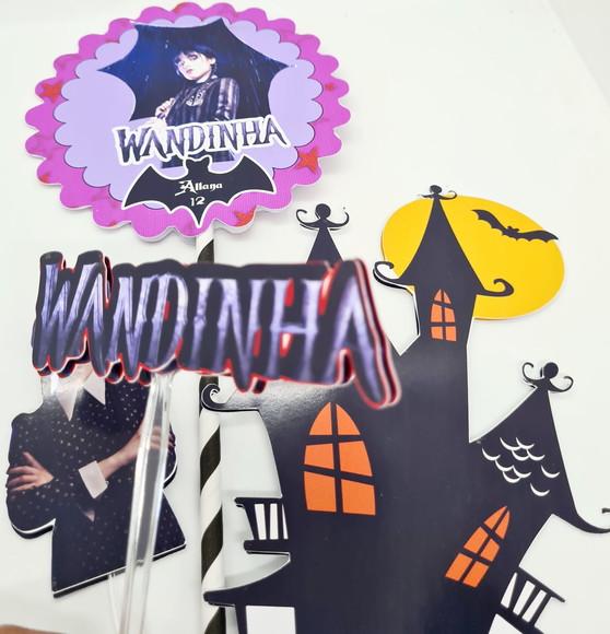 Topo de Bolo Wandinha Addams