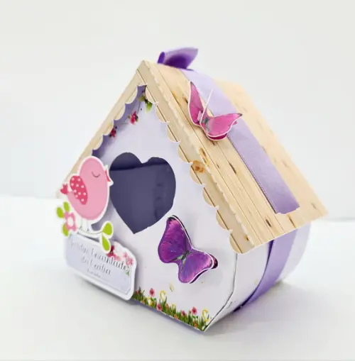 Caixa Casinha Jardim Encantado Lilás