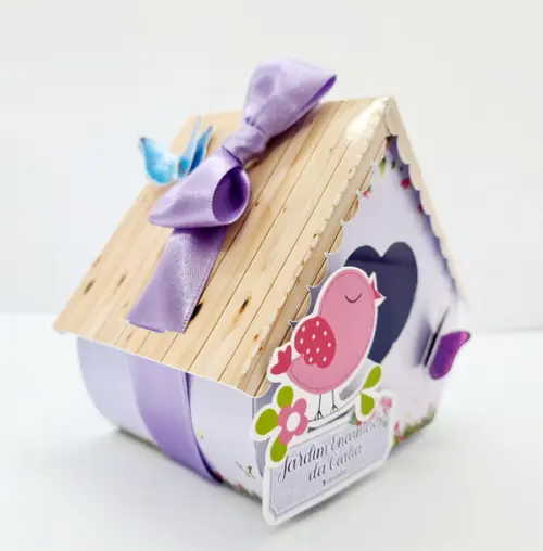 Caixa Casinha Jardim Encantado Lilás