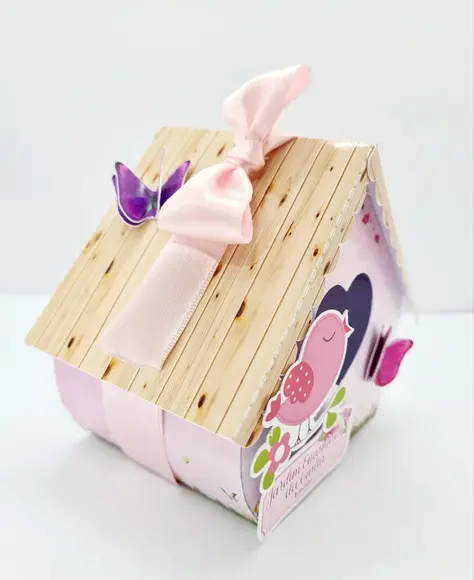 Caixa Casinha Jardim Encantado Rosa