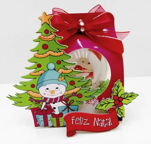 Caixa com Bola Natal Personalizada