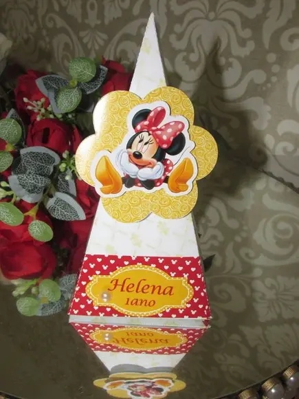 Caixa Cone Minnie Vermelha
