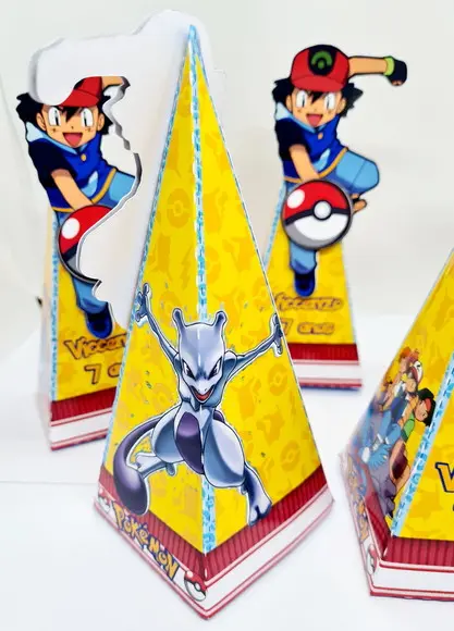 Caixa Cone Pokemon - Caixa Pirâmide Pokemon