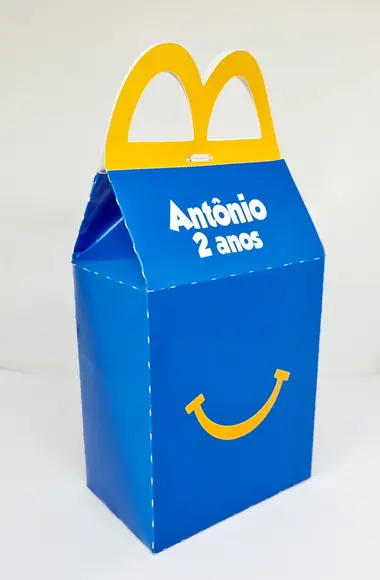 Caixa Mcdonald's Personalizada Azul