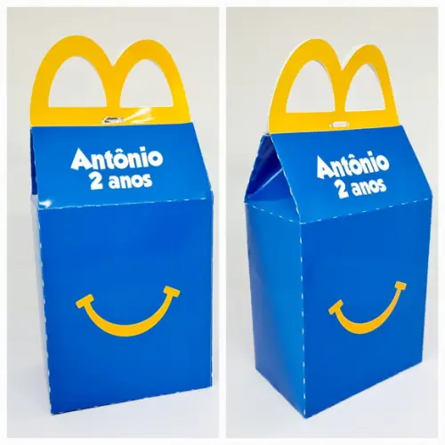 Caixa Mcdonald's Personalizada Azul