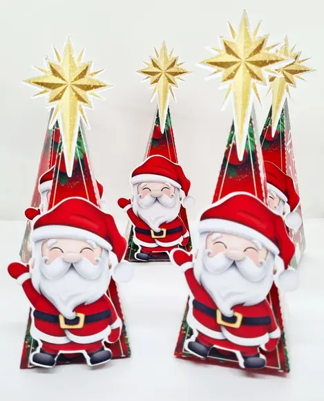 Caixa Pirâmide Papai Noel