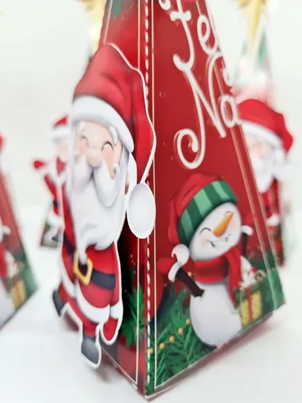Caixa Pirâmide Papai Noel