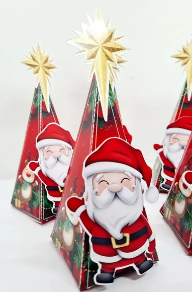Caixa Pirâmide Papai Noel