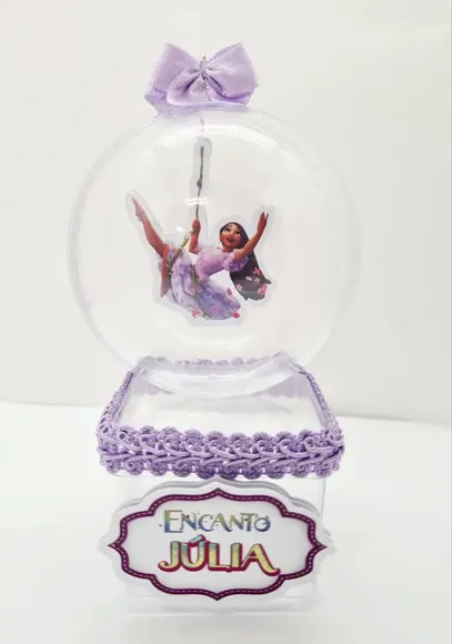 Caixinha Acrílica com Esfera Encanto Disney Isabela