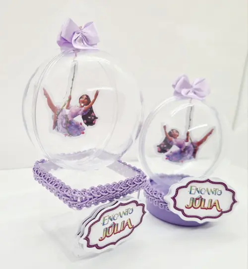 Caixinha e Latinha Acr com Esfera Encanto Disney Isabela