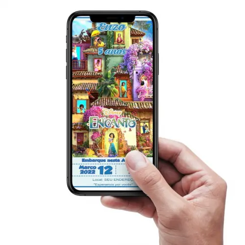 Convite Digital Encanto Disney Azul