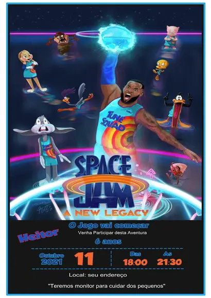 Convite Digital Space Jam 2