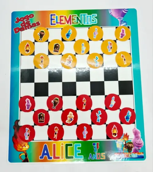 Jogo de Damas Elementos Disney