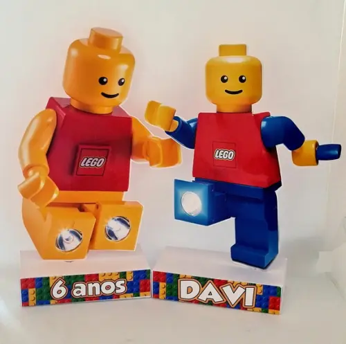 Kit Display e Topo de Bolo Lego