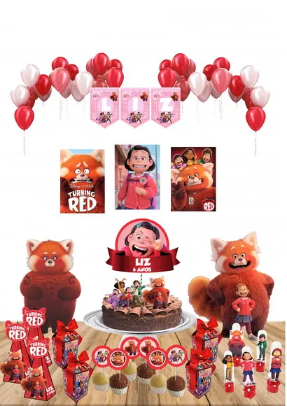 Kit Festa Completa Red Crescer É Uma Fera - Turning Red