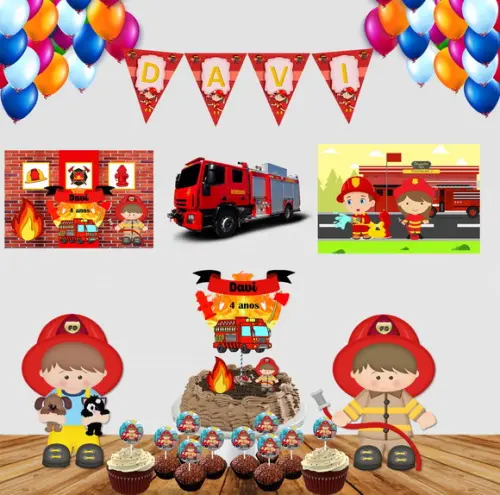 Kit Festinha Bombeiros