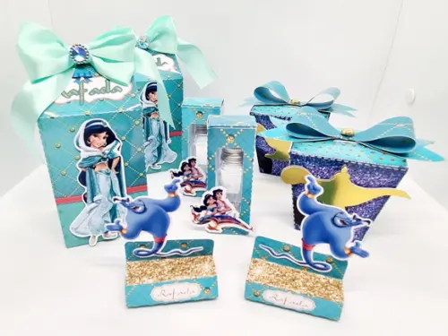 Kit Lembrancinhas Aladdim e Jasmine