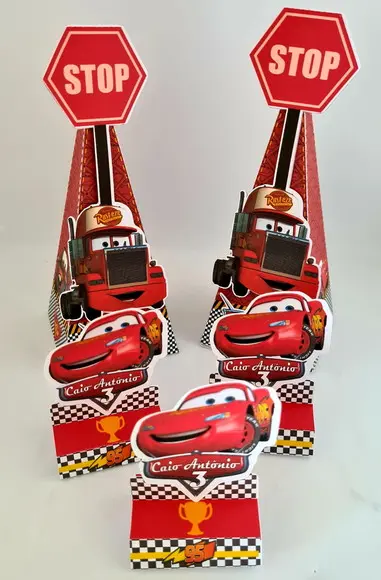 Kit Lembrancinhas Carros - Relâmpago Mcqueen (cone)