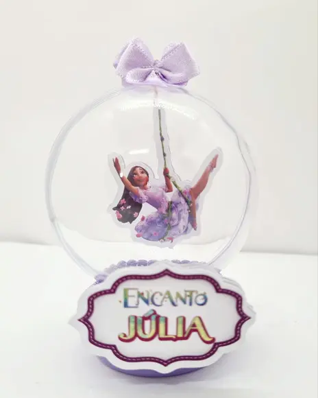 Latinha Acrílica com Esfera Encanto Disney Isabela