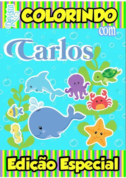 Revistinha de Colorir Fundo do Mar