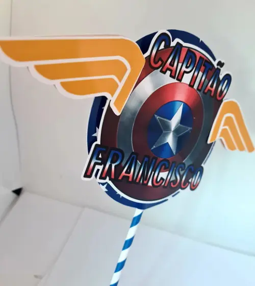 Topo de Bolo Capitão América