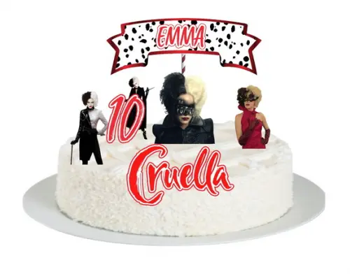 Topo de Bolo Cruella