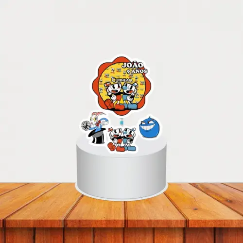 Topo de Bolo Cuphead