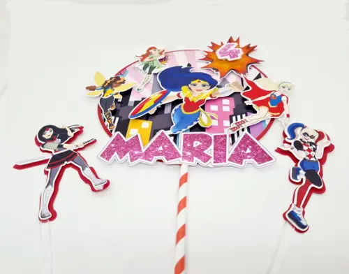 Topo de Bolo Dc Superhero Girls