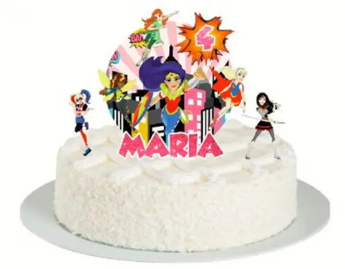 Topo de Bolo Dc Superhero Girls
