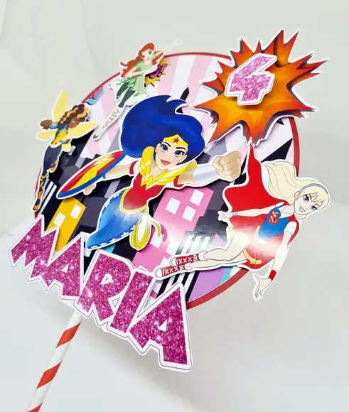 Topo de Bolo Dc Superhero Girls