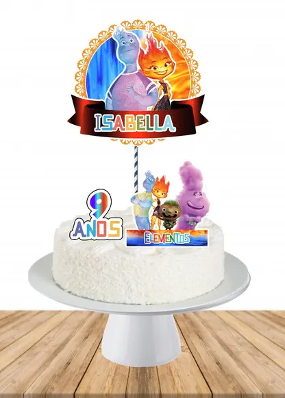 Topo de Bolo Elementos Disney