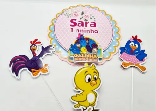 Topo de Bolo Galinha Pintadinha