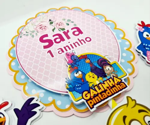 Topo de Bolo Galinha Pintadinha
