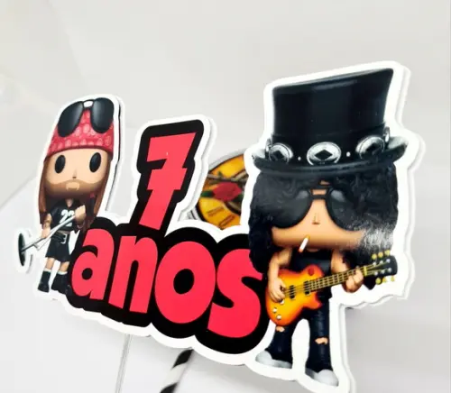 Topo de Bolo Guns N' Roses