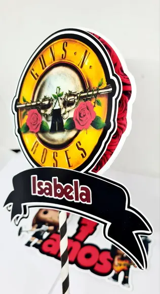 Topo de Bolo Guns N' Roses