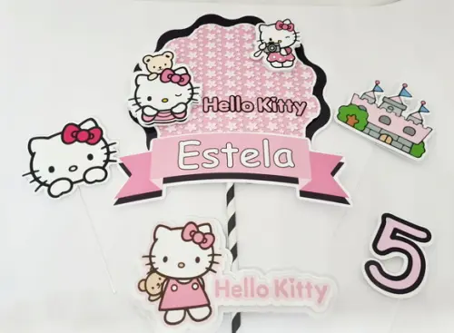 Topo de Bolo Hello Kitty