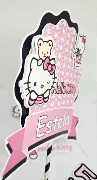 Topo de Bolo Hello Kitty