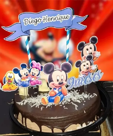 Topo De Bolo Mickey Mouse Cute