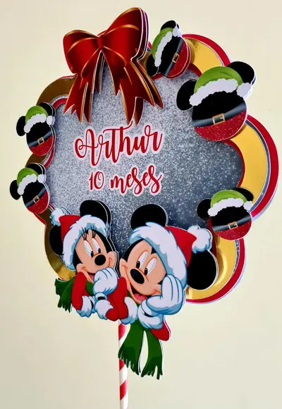 Topo de Bolo Natal com Mickey