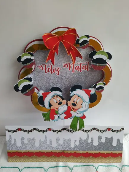 Topo de Bolo Natal com Mickey