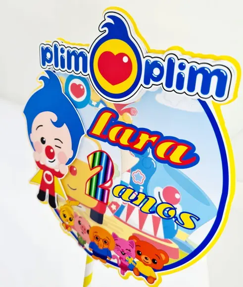 Topo De Bolo Palhaço Plim Plim