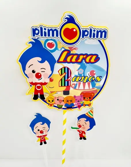 Topo De Bolo Palhaço Plim Plim