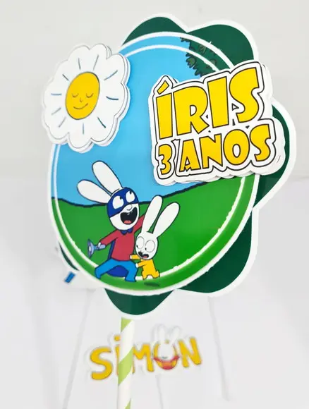 Topo de Bolo Simon o Coelho