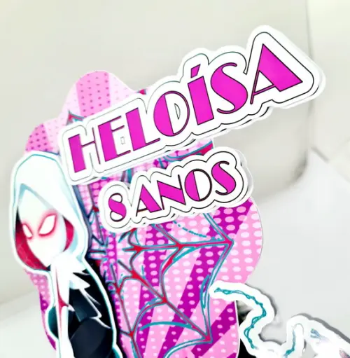 Topo de Bolo Spider Gwen