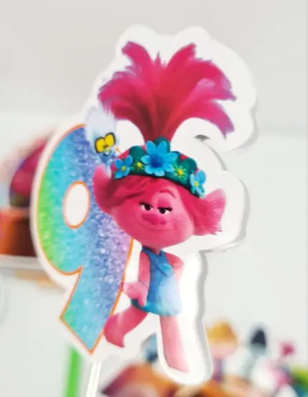 Topo de Bolo Trolls 3