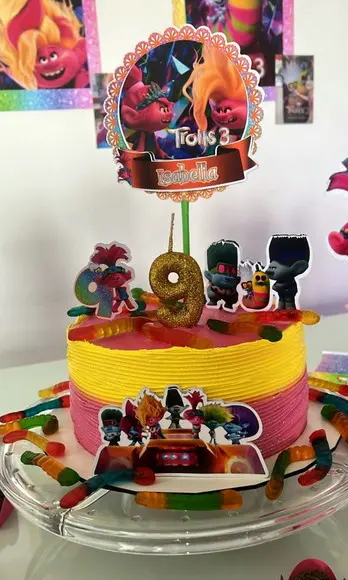 Topo de Bolo Trolls 3